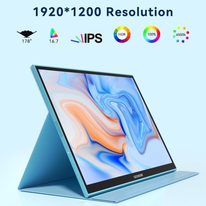 Monitor Portabel Geekom Pm16 Ips Panel 1080P Fhd 16Inch Mini Hdmi Librawolf