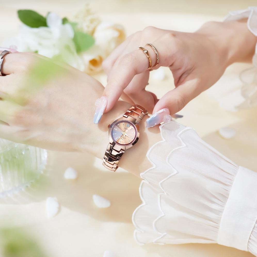 {JAM} OPK Jam Tangan Wanita Anti Air Kecil Original Cewek Murah Terbaru Analog Mawar Emas Women Watc