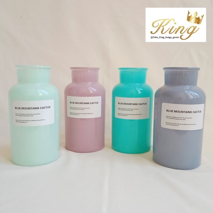 Vas Pot Bunga Glass Kaca Pastel Candy Colour Warna Hias Dekorasi Meja