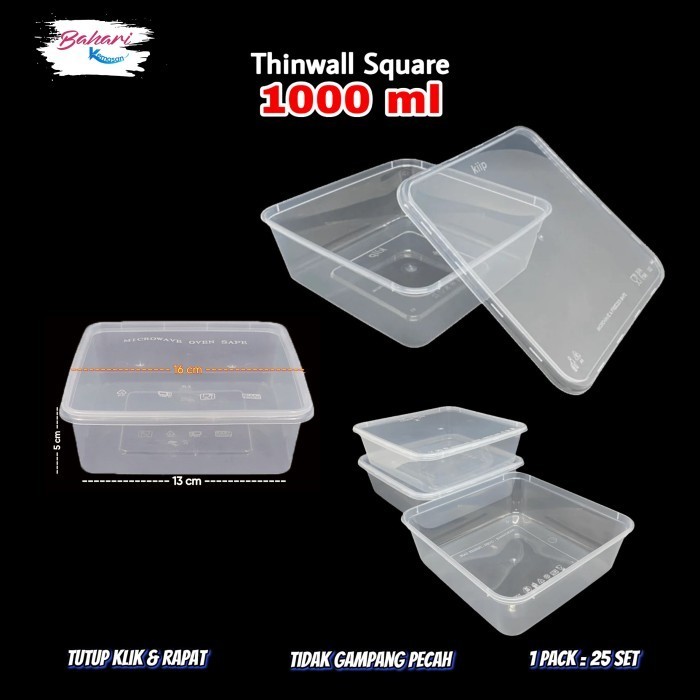 

~~~~~] KOTAK THINWALL SEGI EMPAT 1000 ml
