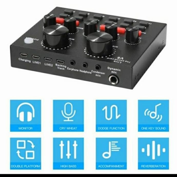 Soundcrad V8 Mini Mixer Audio External Usb Bluetooth