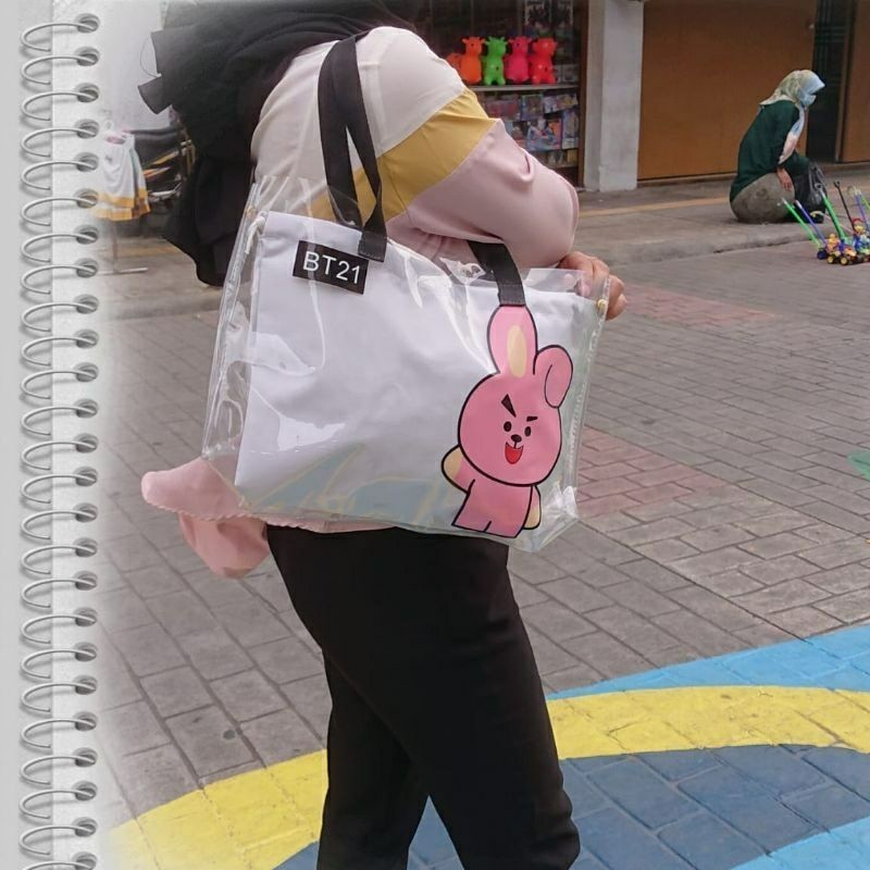 [BEST DEAL] TAS TOTEBAG WANITA TOTE BAG TRANSPARAN BT21