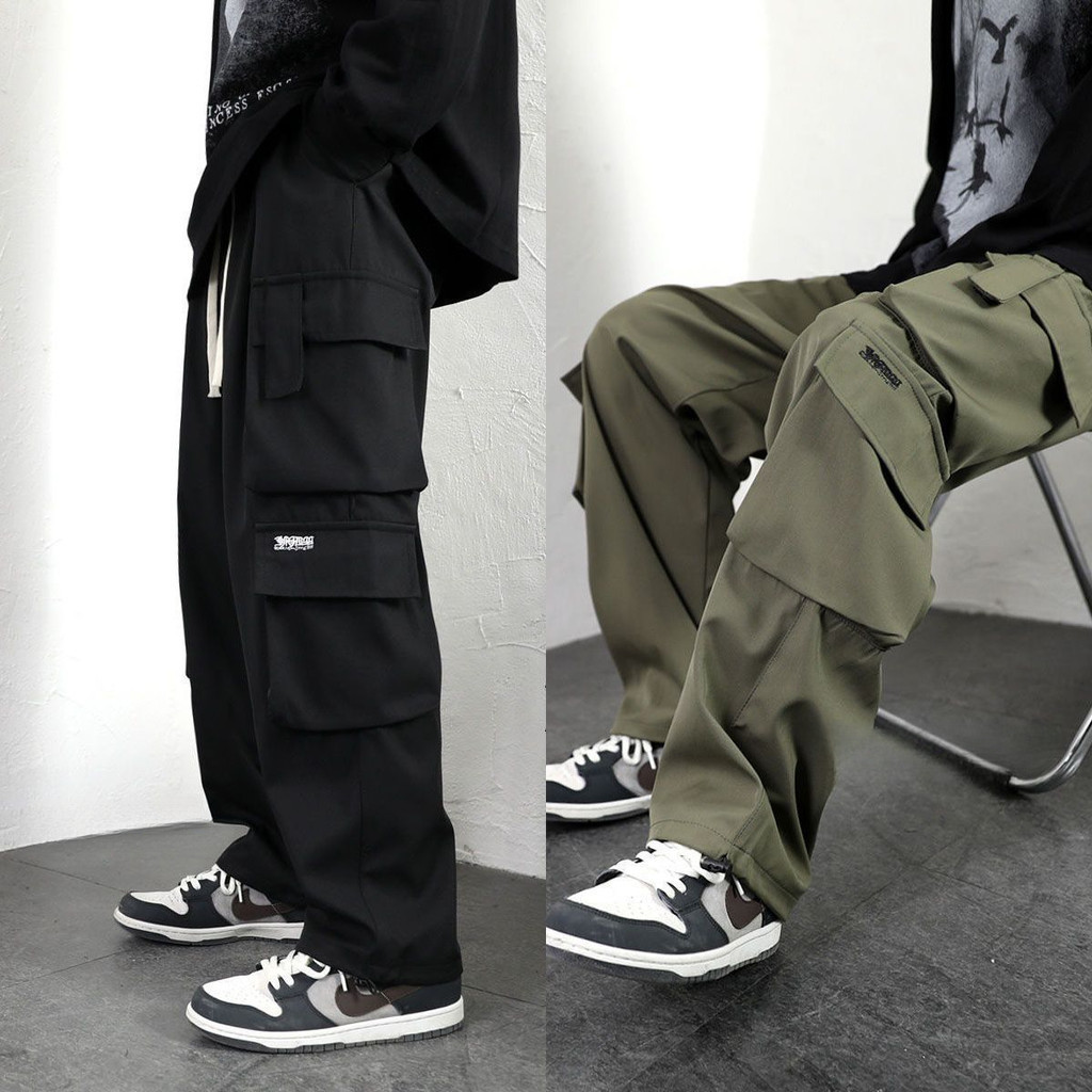 Celana Kerja Pria, Celana Kerja Kasual Pria Longgar Besar Kaki Lurus