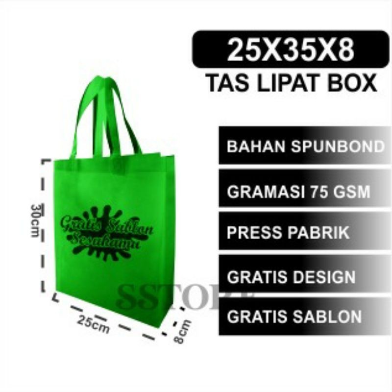 TAS SPUNBOND BOXBAG SABLON CUSTOM 25X35