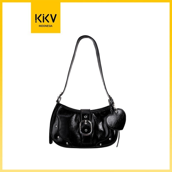 Kkv Dunns Shoulder Bag Tas Bahu Wanita Kulit Pu Putih Hitam Sier