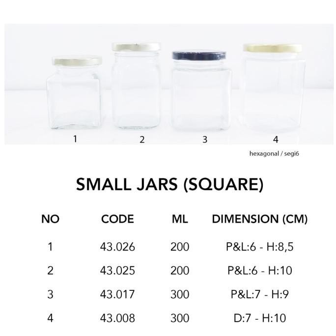 %$%$%$%$] SQUARE JAR / SMALL JAR / TOPLES KACA MINI