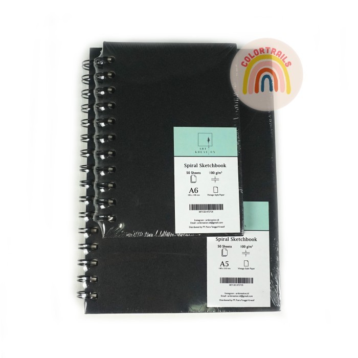 

Hemat Black Spiral Sketch Book Hard Cover A6 A5 Terbatas