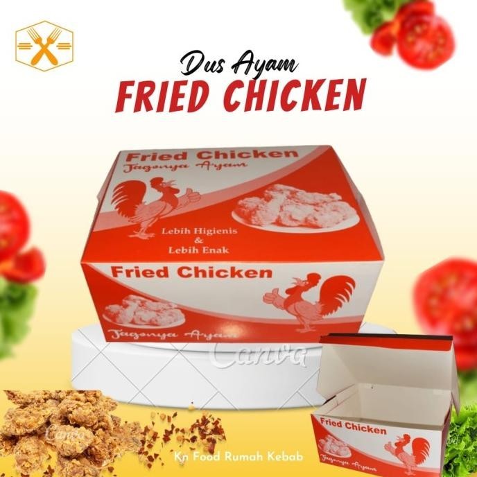 

New - Box Kardus Ayam Fried Chicken 100 - Packaging Dus Ayam Chicken 100 Pcs ~