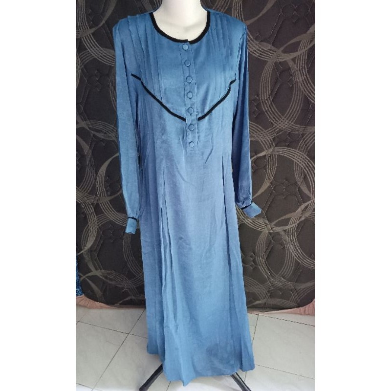 Gamis Santorini gaun wanita polos trendy By YANTI mode