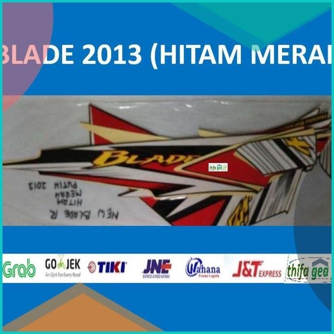 Blade 2013 Hitam Merah Motor Yamaha Stiker Striping Stripping Sticker