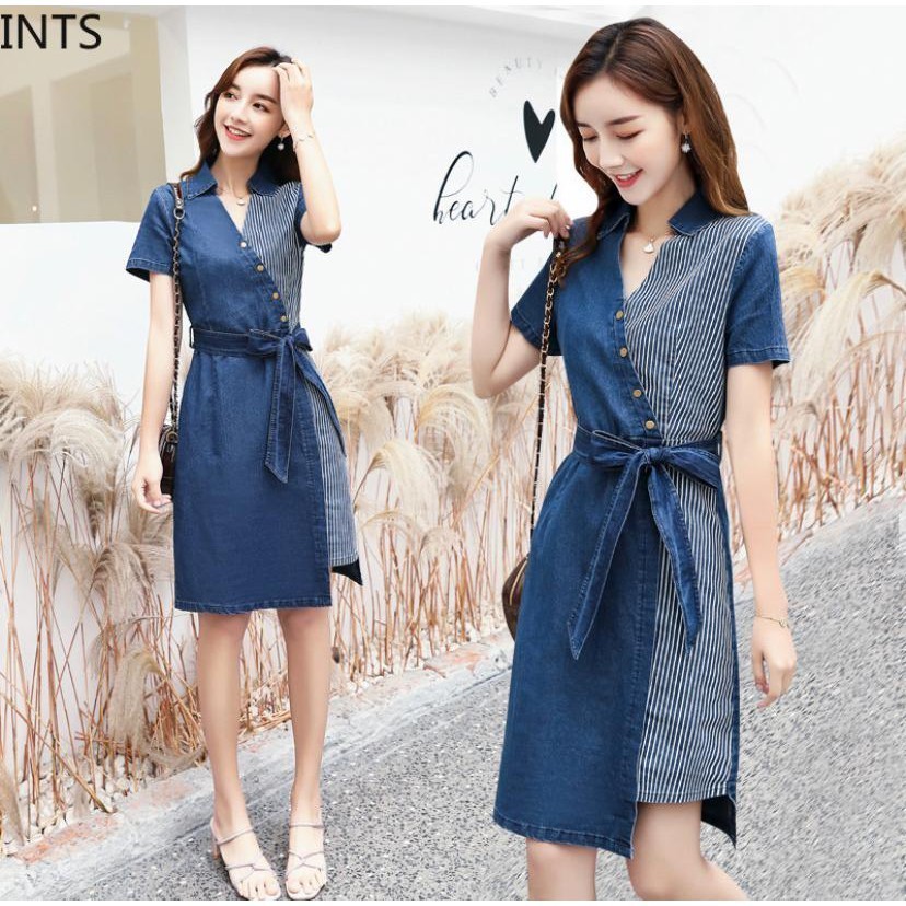 Dress Pendek Wanita Selutut Korean Style Dres Kondangan Sexy Jumbo Perempuan Mididress Remaja Terbar
