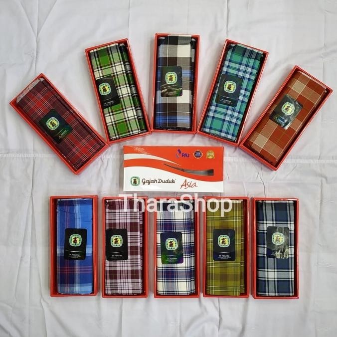 Sarung Gajah Duduk Asia Merah Putih Motif Kotak