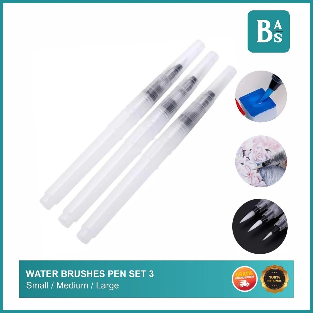 

Water Brushes Pen Set 3 / Kuas Cat Air