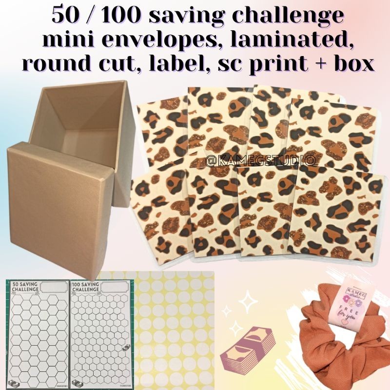 

50 - 100 Mini Amplop Laminating Untuk Tantangan Menabung Leopard