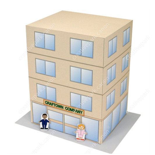 Bangunan Gedung Kantor Mudah papercraft miniatur action figure diy kerajinan kertas tangan mainan ed