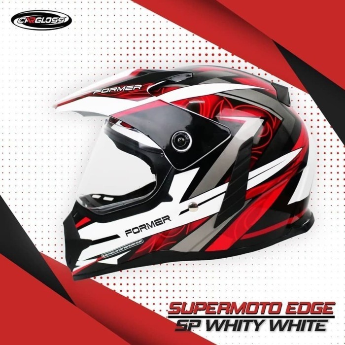 Cargloss Former Supermoto Helm Full Face - EDGE SP WHITY WHITE