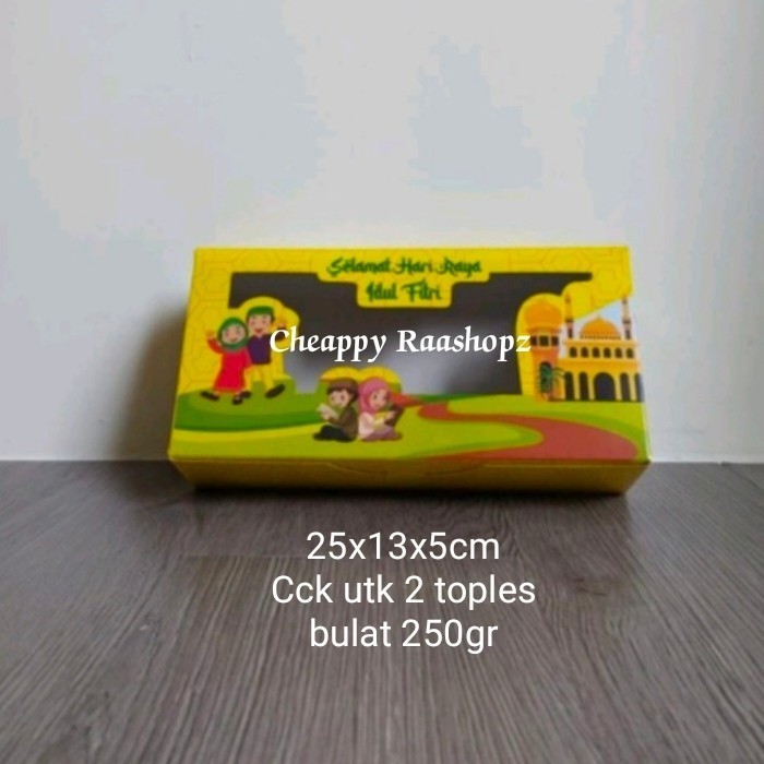 Box Lebaran 2 toples 250gr sejajar Box kue kering Kotak kue idul fitri