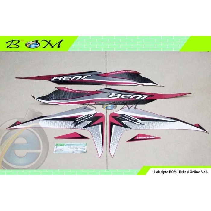Striping Stiker Sticker Honda BeAT eSP FI 2018 pink magenta hitam cbs