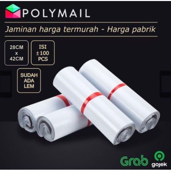 

Plastik Polymailer Glossy White Putih 28X42 Cm