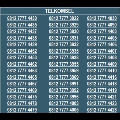 NOMER CANTIK SIMPATI TELKOMSEL 4G 5G KWARTET 7777 BAG 5 SV01