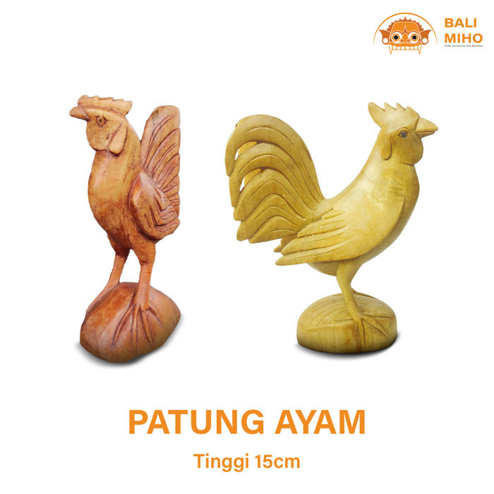 ] PATUNG AYAM JAGO KAYU/PATUNG AYAM/DEKORASI PATUNG BINATANG/PATUNG UNIK
