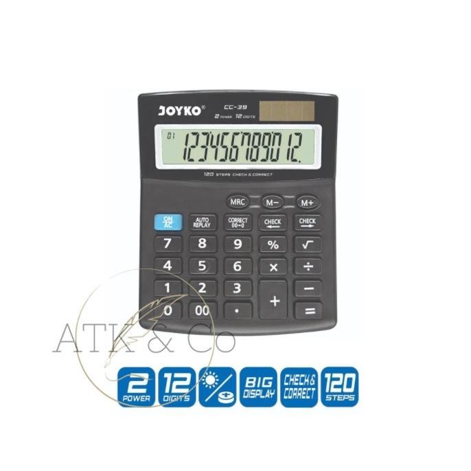 

Terbaik! Calculator Pasar Joyko CC-39 - Kalkulator 12 Digits Check Correct