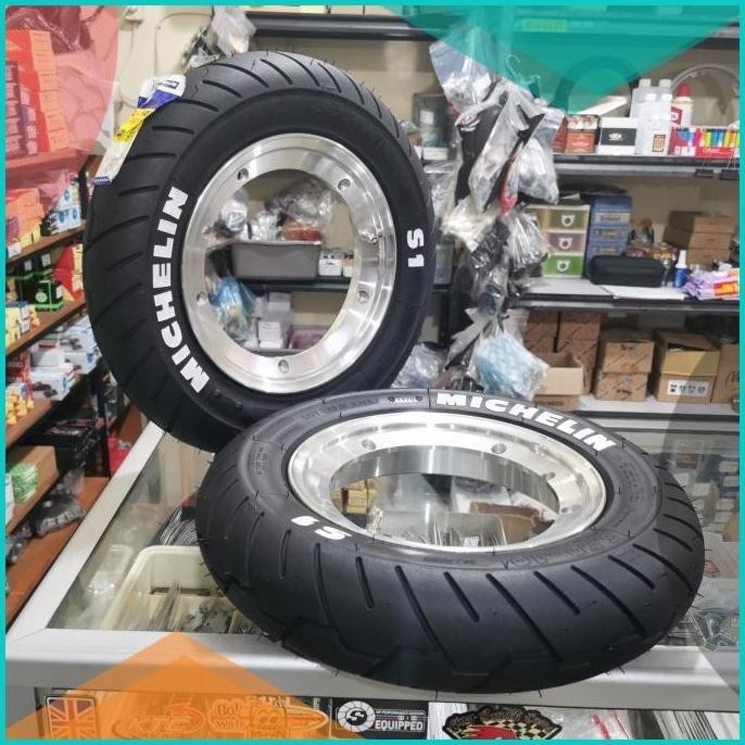 Velg Tubeless Vespa SIP 2.0 Chrome R.10 set Ban Tubeless Michelin S1 1