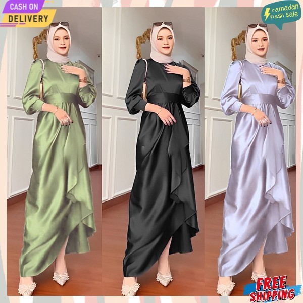 Dress Syari Jumbo Buju Gam Pakean Dress Simple Elegant Juba Driss Bahan Tebal Murah Dreas Branded Dr