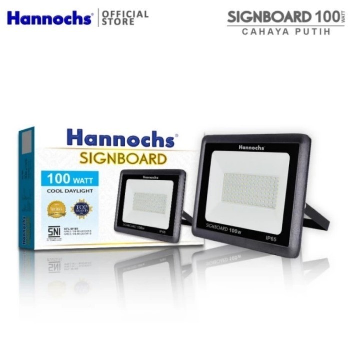 HANNOCHS LAMPU SOROT LED FLOOD LIGHT SIGNBOARD 100 WATT CAHAYA PUTIH