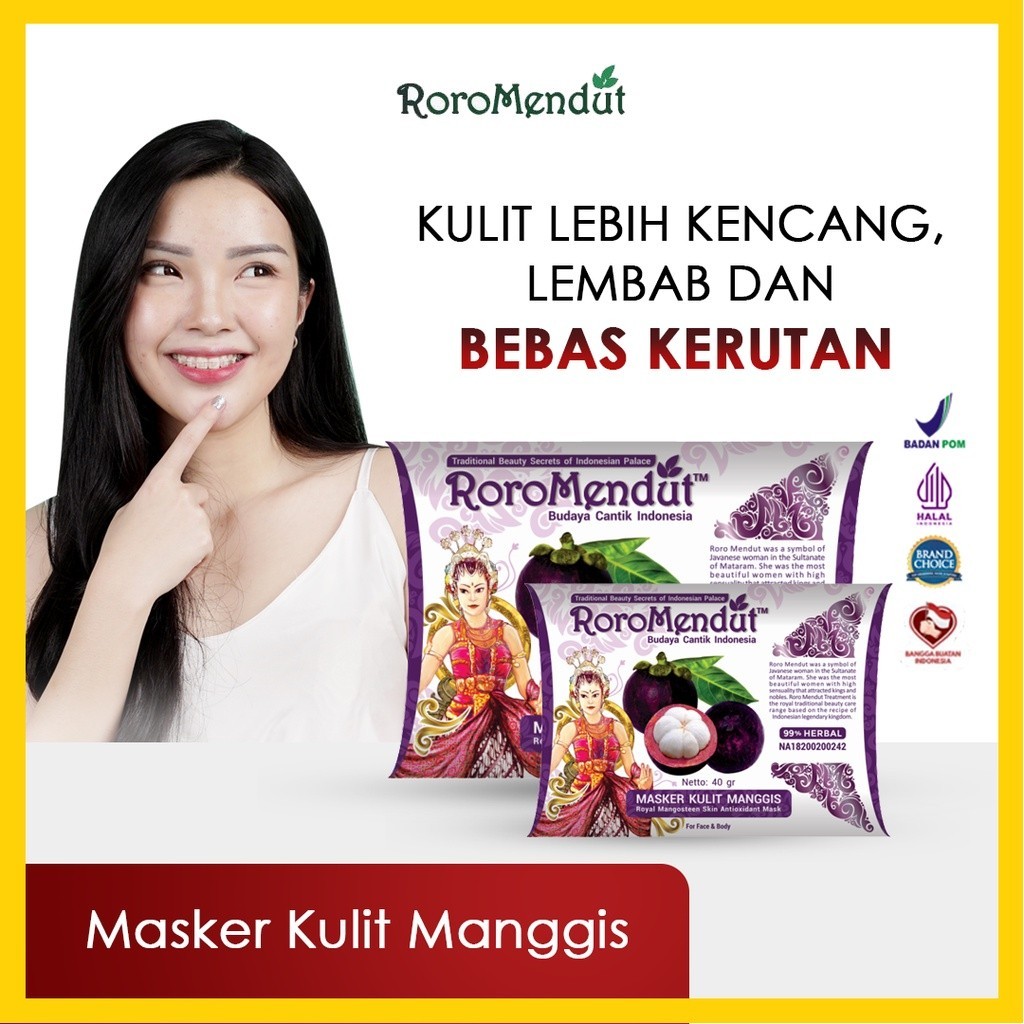 𝐑𝐎𝐑𝐎 𝐌𝐄𝐍𝐃𝐔𝐓 Masker Kulit Manggis Whitening |BPOM HALAL Herbal Mask Antioksidan Skincare Penghilang F