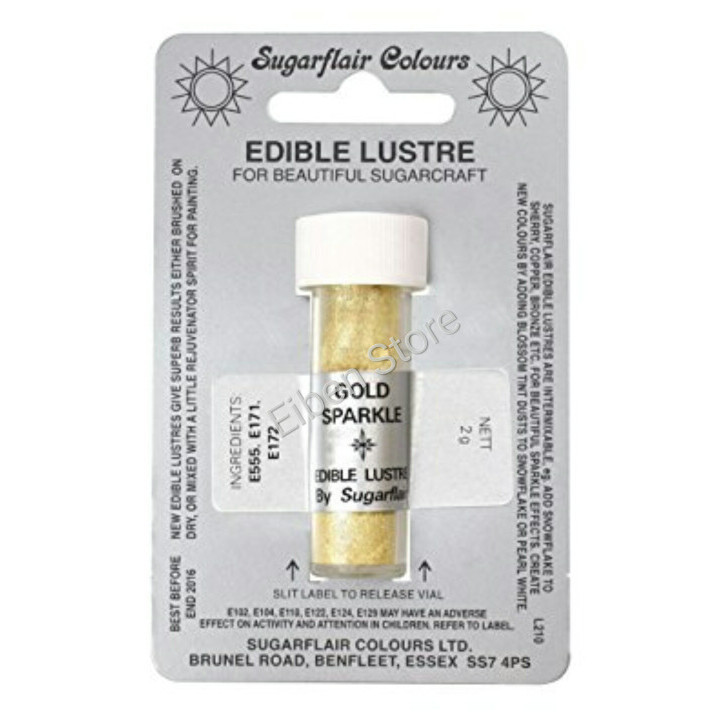 

Terbaru Sugarflair Edible Lustre Color Gold Sparkle Btl-2Gr Promo Terlaris