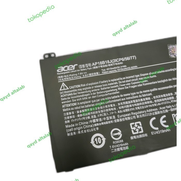 Murah Baterai r Aspire 3 A314-33 A314-33-C8DR AP18B18J