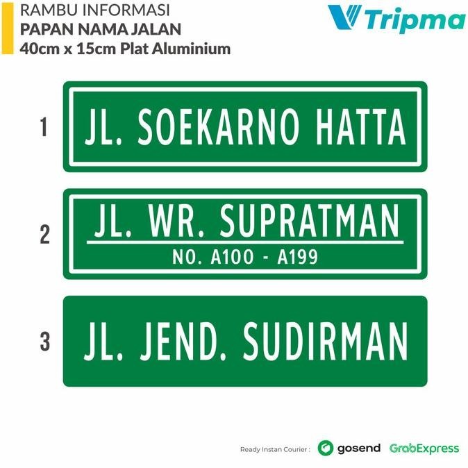 

Rambu Nama Jalan / Papan Nama Jalan 15cm x 40cm Plat Alumunium