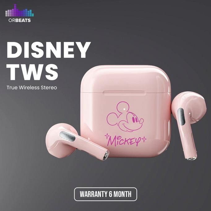 Disney Tws Headset Bluetooth 5.3 Earphone Iphone Android 100% Ori Mini Murah Berkualitas