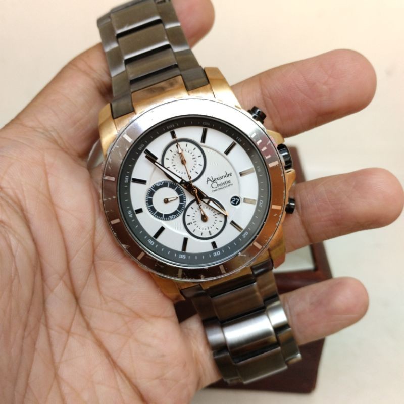 Alexandre Christie Second Tipe 6141MC Grey Rose Gold Langkha