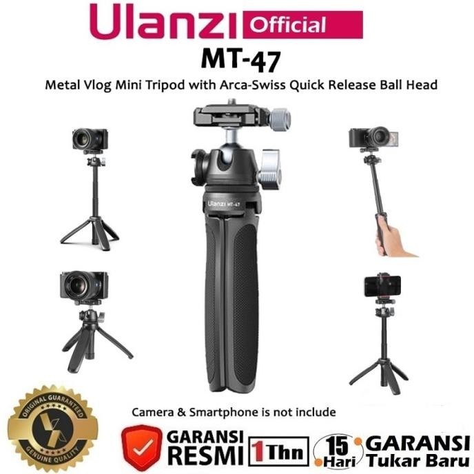 Ulanzi Mt-47 Metal Vlog Mini Tripod With Arca Swiss Ball Head