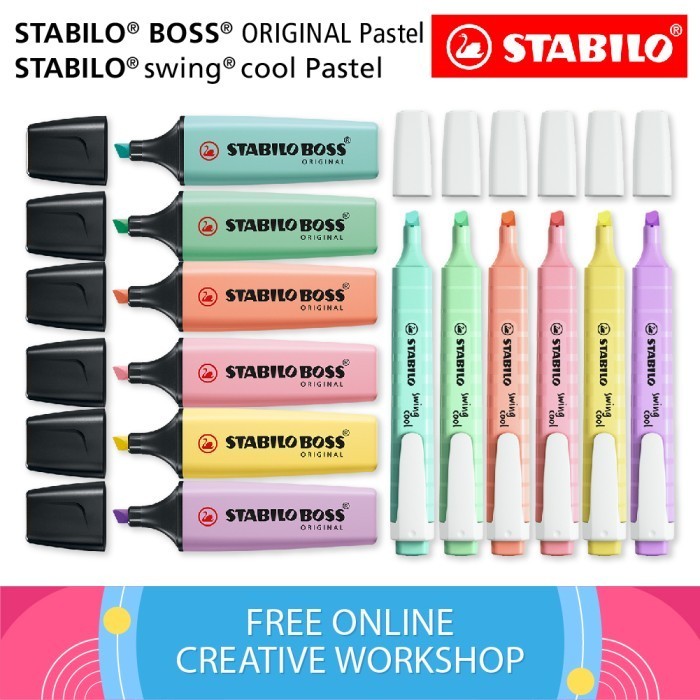 

Ready STABILO Set 12 - Warna Pastel BOSS Original Swing Cool Highlighter
