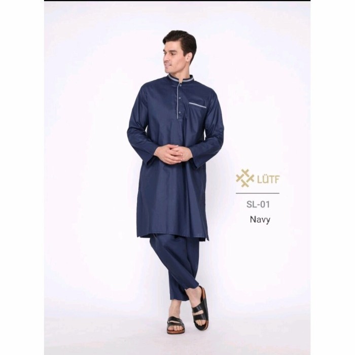 Setelan Muslim Pria Baju Gamis Koko + Celana Panjang Dewasa Set Ikhwan