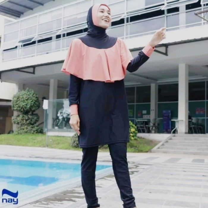Pakaian Baju Renang Full Muslim Muslimah Wanita Nay Sportswear Dewasa