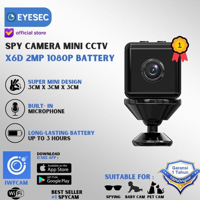 Eyesec Spy Cam Cctv Mini 1080P Kamera Cctv Indoor Wifi