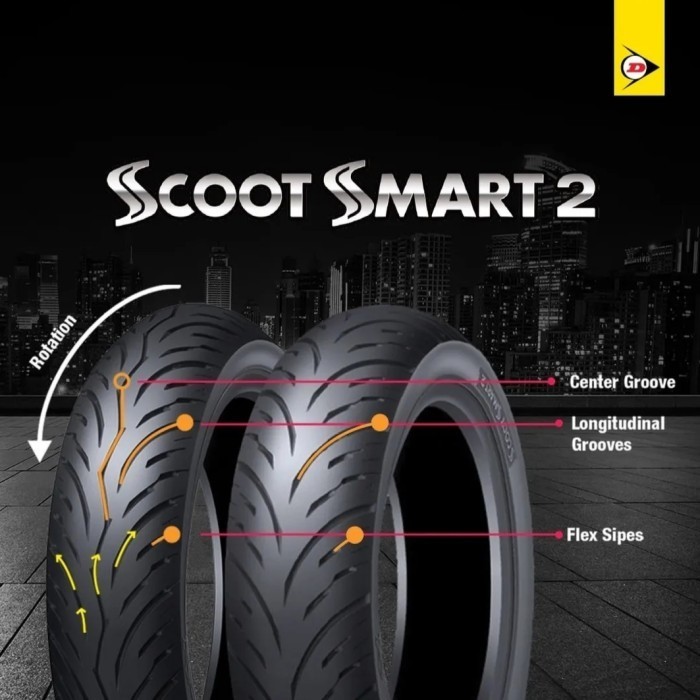 Ban Dunlop Scootsmart 2 110.80.14 Ring 14 Ban Harian Motor Matic Beat