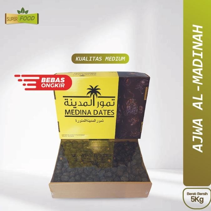 

Kurma Ajwa Medium Isi 5Kg 100% Asli Madinah