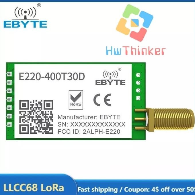 Modul LoRa Ebyte LLCC68 E220-400T30D 433MHz 30dBm UART TTL RSSI