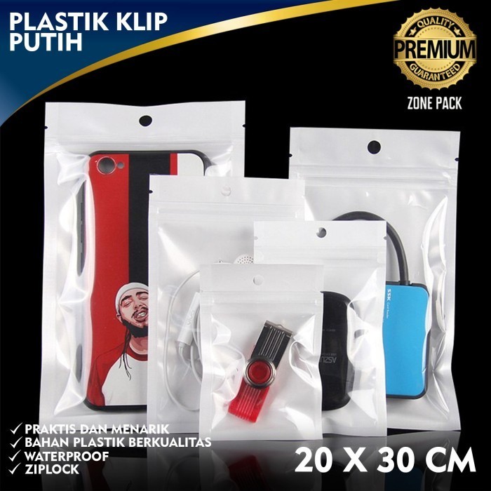 best seller] Plastik Klip Putih 20x30CM Ziplock Putih Susu Plastik Aksesoris ZP