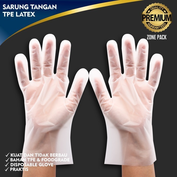 best seller] [Isi 100 Pcs] Sarung Tangan TPE Latex Sarung Tangan Latex Sekali Pakai