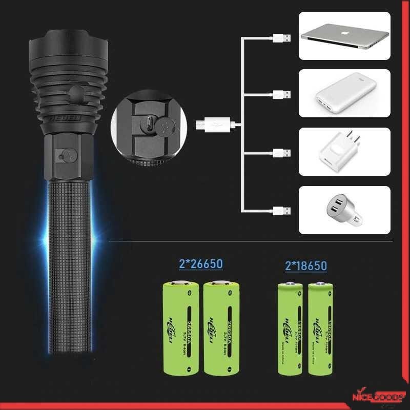 XLAMP Senter LED Flashlight USB Rechargeable XHP90.2