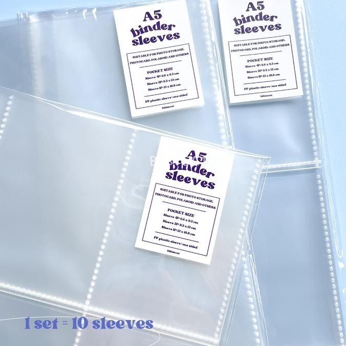 

(A5 Size) 10 Lembar Sleeve Binder A5 6 Ring - ONE Side