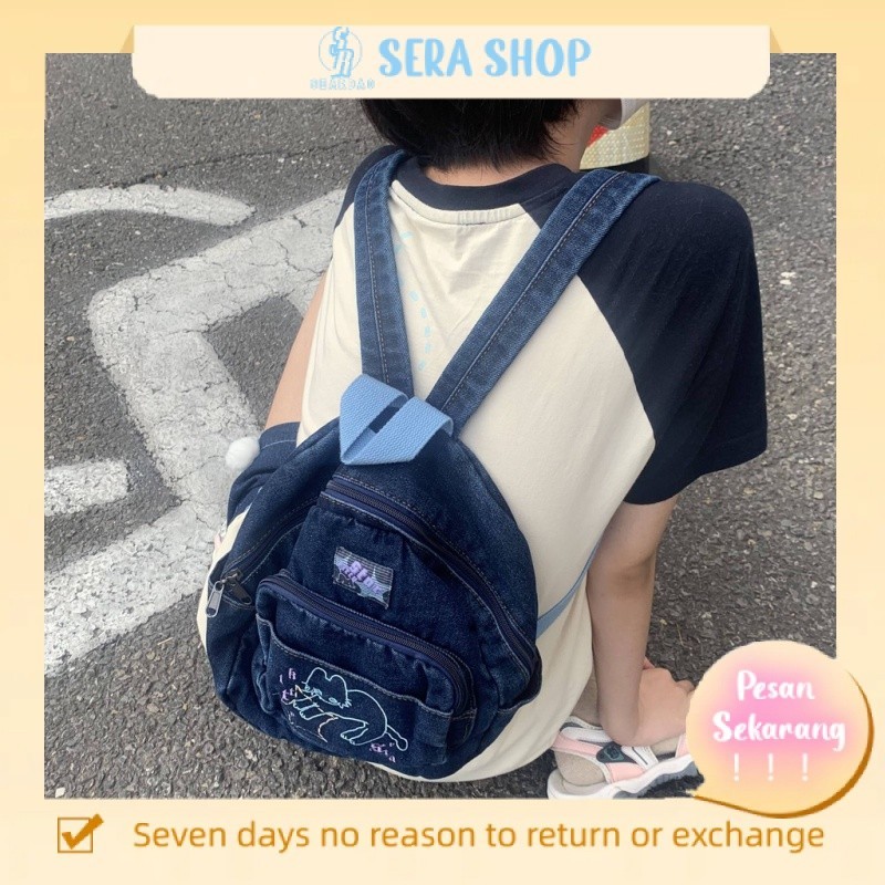 ransel jeans wanita tas selempang murah tas korean style kanvas slingbag korea tas murah tas slempan