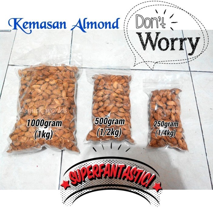 

1Kg Almond Roasted ( Panggang ) USA - California murah bakar in shell