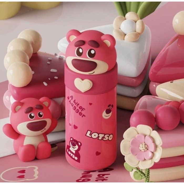Termos Botol Minum Stainless Botol Anak Karakter 3D Disney Lotso Buzz